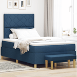 Casa si Gradina - Mobilier - Paturi si accesorii - Paturi - Pat cu arcuri, saltea si banca albastra 120x200 cm tesatura - Infinity.ro