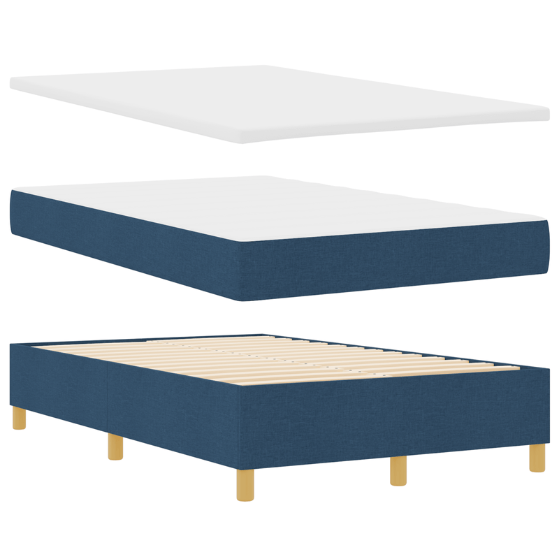 Casa si Gradina - Mobilier - Paturi si accesorii - Paturi - Pat cu arcuri, saltea si banca albastra 120x200 cm tesatura - Infinity.ro