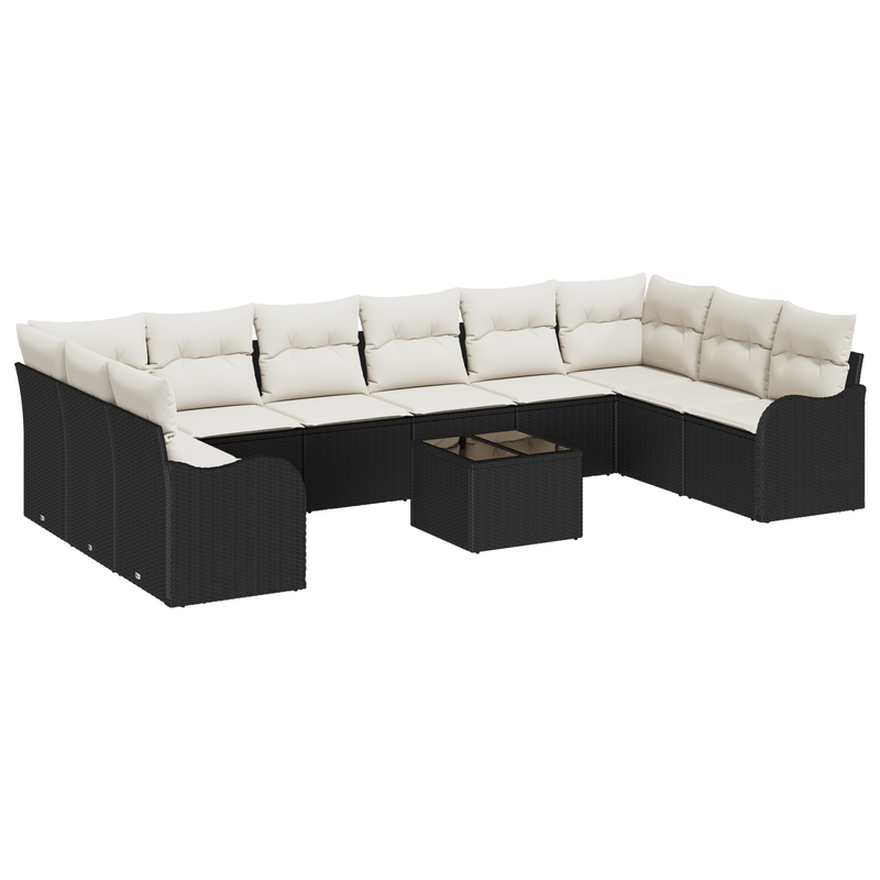 Casa si Gradina - Gradina si terasa - Mobilier exterior - Canapele si fotolii gradina - Set de canapea pentru gradina 10 piese cu perne Brown Rattan Polimeric - Infinity.ro