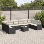 Casa si Gradina - Gradina si terasa - Mobilier exterior - Canapele si fotolii gradina - Set de canapea pentru gradina 10 piese cu perne Brown Rattan Polimeric - Infinity.ro