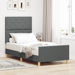 Casa si Gradina - Mobilier - Paturi si accesorii - Paturi - Cadru de pat, gri inchis, 100x200 cm, textil - Infinity.ro