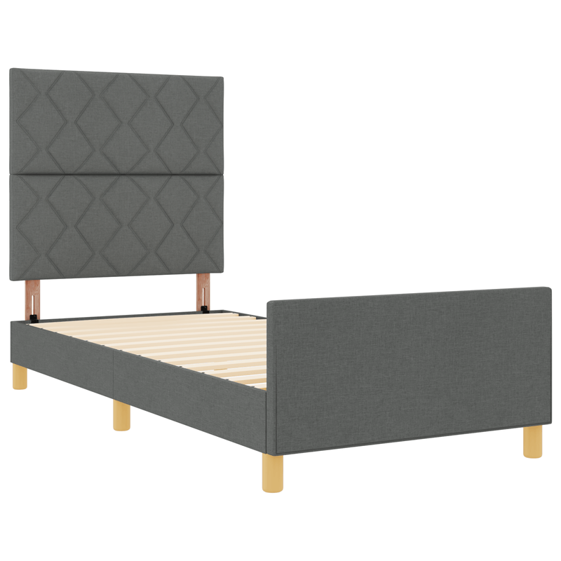 Casa si Gradina - Mobilier - Paturi si accesorii - Paturi - Cadru de pat, gri inchis, 100x200 cm, textil - Infinity.ro