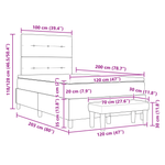 Casa si Gradina - Mobilier - Paturi si accesorii - Paturi - Pat Box Spring cu Saltea & Banca Gri deschis 120x200 cm Catifea - Infinity.ro