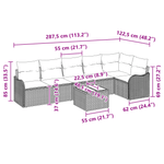 Casa si Gradina - Gradina si terasa - Mobilier exterior - Canapele si fotolii gradina - Set canapea de gradina  cu 7 piese si perne gri din poliratan - Infinity.ro