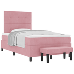 Casa si Gradina - Mobilier - Paturi si accesorii - Paturi - Pat cu saltea si banca Roz 120x200 cm Catifea - Infinity.ro