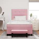 Casa si Gradina - Mobilier - Paturi si accesorii - Paturi - Pat cu saltea si banca Roz 120x200 cm Catifea - Infinity.ro