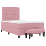 Casa si Gradina - Mobilier - Paturi si accesorii - Paturi - Pat cu saltea si banca Roz 120x200 cm Catifea - Infinity.ro
