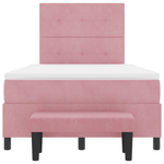 Casa si Gradina - Mobilier - Paturi si accesorii - Paturi - Pat cu saltea si banca Roz 120x200 cm Catifea - Infinity.ro