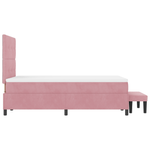 Casa si Gradina - Mobilier - Paturi si accesorii - Paturi - Pat cu saltea si banca Roz 120x200 cm Catifea - Infinity.ro