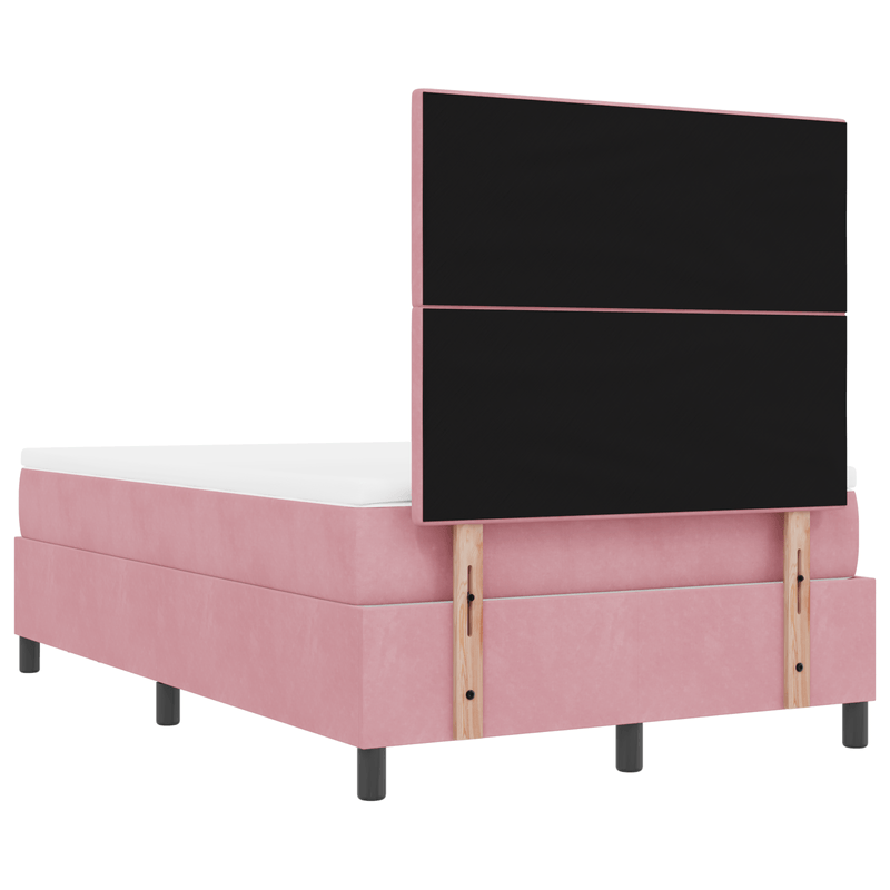 Casa si Gradina - Mobilier - Paturi si accesorii - Paturi - Pat cu saltea si banca Roz 120x200 cm Catifea - Infinity.ro