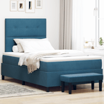 Casa si Gradina - Mobilier - Paturi si accesorii - Paturi - Pat cu Arcuri cu Saltea & Banca Albastru Intunecat 120x190 cm Catifea - Infinity.ro