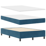 Casa si Gradina - Mobilier - Paturi si accesorii - Paturi - Pat cu Arcuri cu Saltea & Banca Albastru Intunecat 120x190 cm Catifea - Infinity.ro