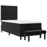 Casa si Gradina - Mobilier - Paturi si accesorii - Paturi - Pat cu arcuri cu saltea si banca Negru 90x200 cm Catifea - Infinity.ro