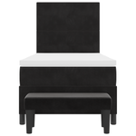 Casa si Gradina - Mobilier - Paturi si accesorii - Paturi - Pat cu arcuri cu saltea si banca Negru 90x200 cm Catifea - Infinity.ro