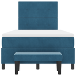 Casa si Gradina - Mobilier - Paturi si accesorii - Paturi - Pat cu Arcuri cu Saltea & Banca Albastru Intunecat 120x190 cm Catifea - Infinity.ro