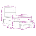 Casa si Gradina - Mobilier - Paturi si accesorii - Paturi - Pat cu Arcuri cu Saltea & Banca Albastru Intunecat 120x190 cm Catifea - Infinity.ro