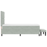 Casa si Gradina - Mobilier - Paturi si accesorii - Paturi - Pat Box Spring cu Saltea & Banca Gri Deschis 90x190 cm Catifea - Infinity.ro
