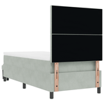 Casa si Gradina - Mobilier - Paturi si accesorii - Paturi - Pat Box Spring cu Saltea & Banca Gri Deschis 90x190 cm Catifea - Infinity.ro
