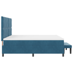 Casa si Gradina - Mobilier - Paturi si accesorii - Paturi - Pat cu Somiera cu Saltea & Banca Albastru Inchis 200x200 cm Catifea - Infinity.ro