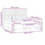 Casa si Gradina - Mobilier - Paturi si accesorii - Paturi - Pat cu Somiera cu Saltea & Banca Albastru Inchis 200x200 cm Catifea - Infinity.ro
