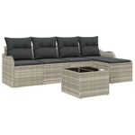 Casa si Gradina - Gradina si terasa - Mobilier exterior - Canapele si fotolii gradina - Set de Canapea pentru Gradina cu 6 Piese si Perne Gri Poliratan - Infinity.ro