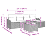Casa si Gradina - Gradina si terasa - Mobilier exterior - Canapele si fotolii gradina - Set de Canapea pentru Gradina cu 6 Piese si Perne Gri Poliratan - Infinity.ro