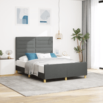 Casa si Gradina - Mobilier - Paturi si accesorii - Paturi - Cadru de pat, gri inchis, 140x190 cm, textil - Infinity.ro