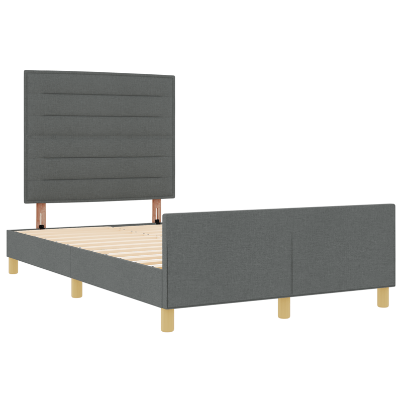 Casa si Gradina - Mobilier - Paturi si accesorii - Paturi - Cadru de pat, gri inchis, 140x190 cm, textil - Infinity.ro
