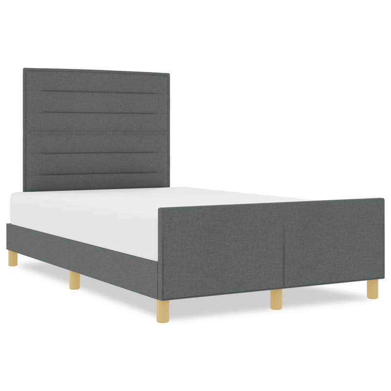 Casa si Gradina - Mobilier - Paturi si accesorii - Paturi - Cadru de pat, gri inchis, 140x190 cm, textil - Infinity.ro