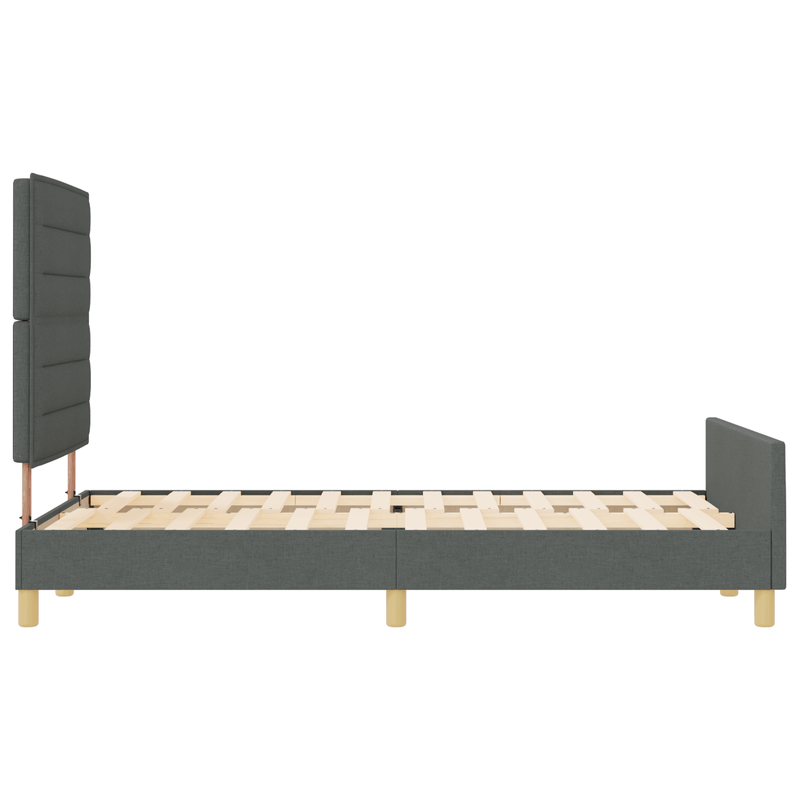 Casa si Gradina - Mobilier - Paturi si accesorii - Paturi - Cadru de pat, gri inchis, 140x190 cm, textil - Infinity.ro