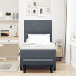 Casa si Gradina - Mobilier - Paturi si accesorii - Paturi - Pat cu Arcuri cu Saltea & Banca Gri Inchis 80x200 cm Catifea - Infinity.ro