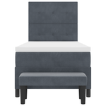 Casa si Gradina - Mobilier - Paturi si accesorii - Paturi - Pat cu Arcuri cu Saltea & Banca Gri Inchis 80x200 cm Catifea - Infinity.ro