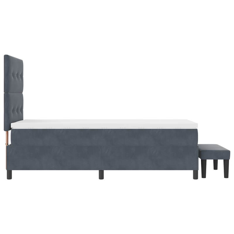 Casa si Gradina - Mobilier - Paturi si accesorii - Paturi - Pat cu Arcuri cu Saltea & Banca Gri Inchis 80x200 cm Catifea - Infinity.ro