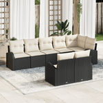 Casa si Gradina - Gradina si terasa - Mobilier exterior - Canapele si fotolii gradina - Set Canapea Gradina 8 Piese Negru Ratan Poly - Infinity.ro