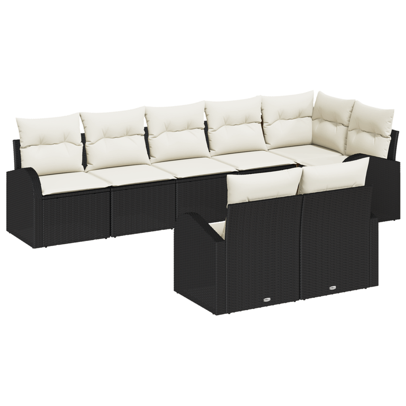 Casa si Gradina - Gradina si terasa - Mobilier exterior - Canapele si fotolii gradina - Set Canapea Gradina 8 Piese Negru Ratan Poly - Infinity.ro