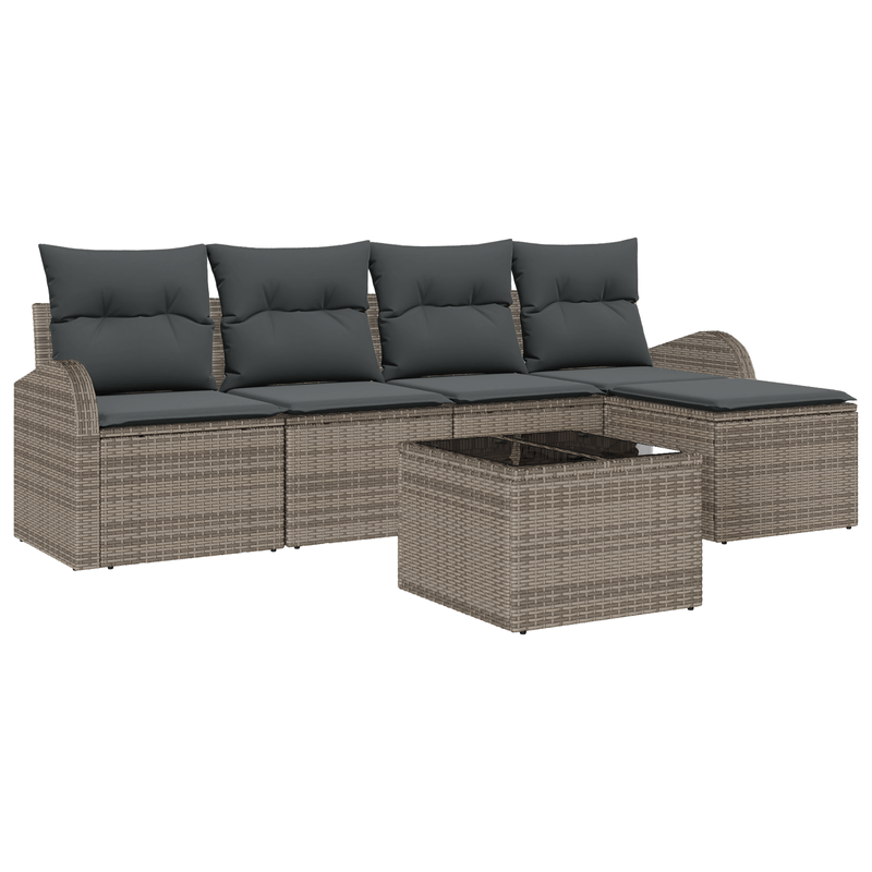 Casa si Gradina - Gradina si terasa - Mobilier exterior - Canapele si fotolii gradina - Set de Canapea de Gradina cu Pernite Negru Ratan Poli - Infinity.ro