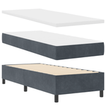 Casa si Gradina - Mobilier - Paturi si accesorii - Paturi - Pat cu arcuri cu saltea si banca gri inchis 80x200 cm catifea - Infinity.ro