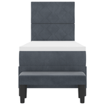 Casa si Gradina - Mobilier - Paturi si accesorii - Paturi - Pat cu arcuri cu saltea si banca gri inchis 80x200 cm catifea - Infinity.ro