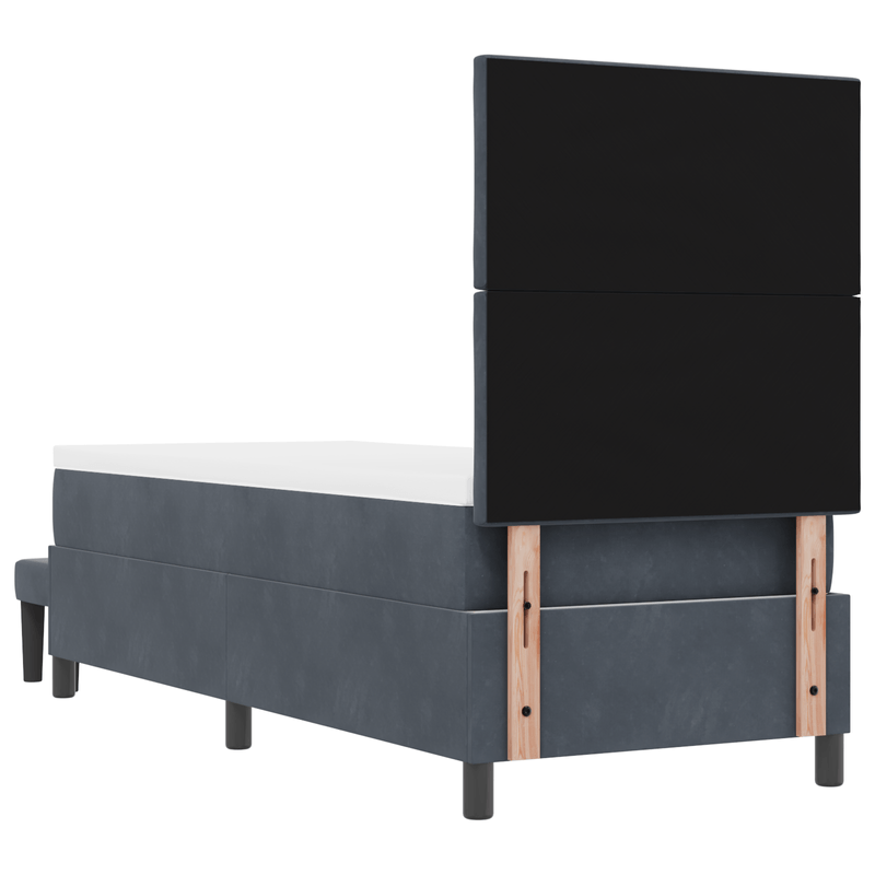 Casa si Gradina - Mobilier - Paturi si accesorii - Paturi - Pat cu arcuri cu saltea si banca gri inchis 80x200 cm catifea - Infinity.ro