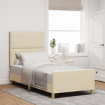 Casa si Gradina - Mobilier - Paturi si accesorii - Paturi - Cadru de pat, crem, 90x190 cm, textil - Infinity.ro