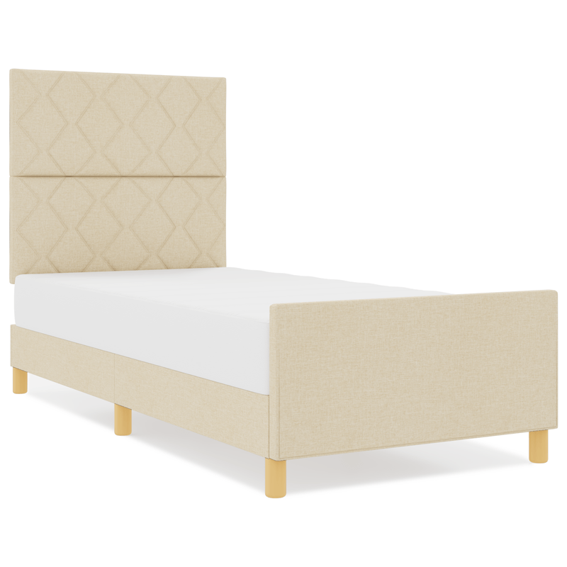 Casa si Gradina - Mobilier - Paturi si accesorii - Paturi - Cadru de pat, crem, 90x190 cm, textil - Infinity.ro