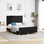 Casa si Gradina - Mobilier - Paturi si accesorii - Paturi - Cadru de pat, negru, 140x190 cm, textil - Infinity.ro