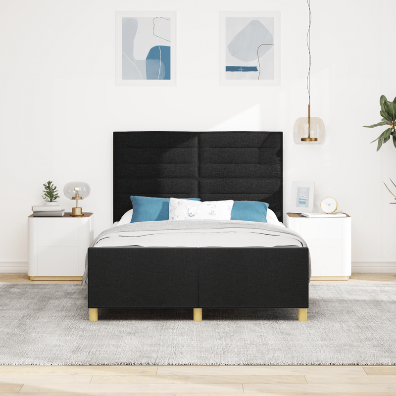 Casa si Gradina - Mobilier - Paturi si accesorii - Paturi - Cadru de pat, negru, 140x190 cm, textil - Infinity.ro