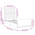 Casa si Gradina - Mobilier - Paturi si accesorii - Paturi - Cadru de pat, crem, 90x190 cm, textil - Infinity.ro
