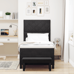 Casa si Gradina - Mobilier - Paturi si accesorii - Paturi - Pat cu Arcuri si Saltea & Banca Negru 90x190 cm Catifea - Infinity.ro