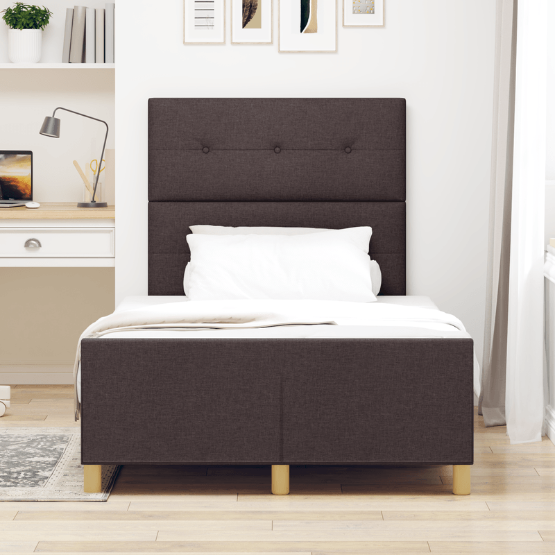 Casa si Gradina - Mobilier - Paturi si accesorii - Paturi - Cadru de pat, maro inchis, 120x190 cm, textil - Infinity.ro