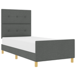 Casa si Gradina - Mobilier - Paturi si accesorii - Paturi - Cadru de pat, gri inchis, 100x200 cm, textil - Infinity.ro