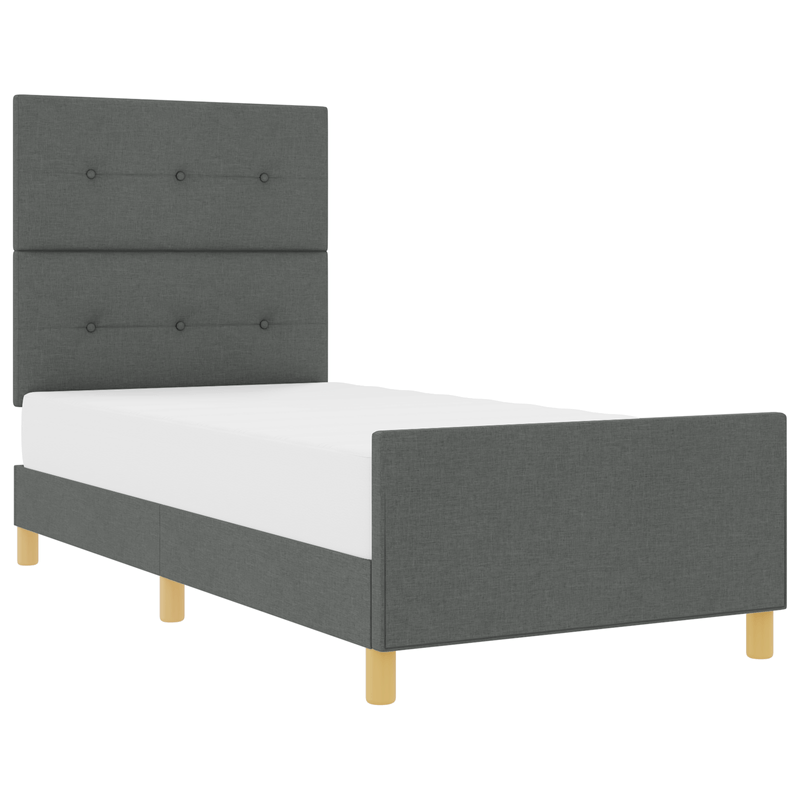 Casa si Gradina - Mobilier - Paturi si accesorii - Paturi - Cadru de pat, gri inchis, 100x200 cm, textil - Infinity.ro