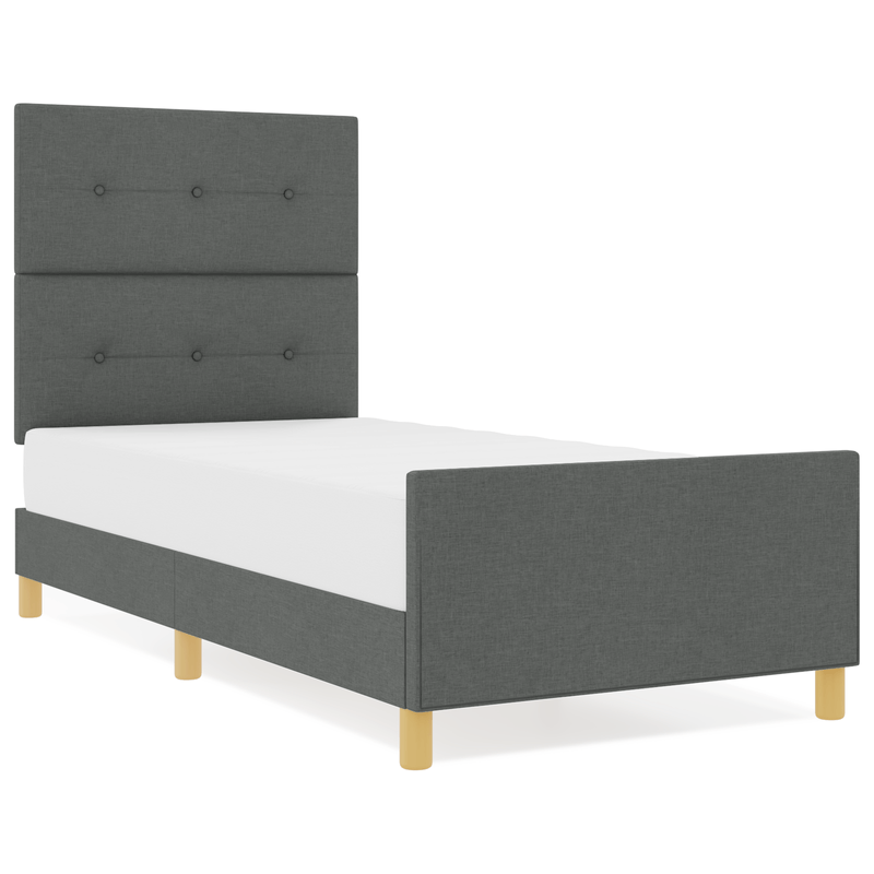 Casa si Gradina - Mobilier - Paturi si accesorii - Paturi - Cadru de pat, gri inchis, 100x200 cm, textil - Infinity.ro