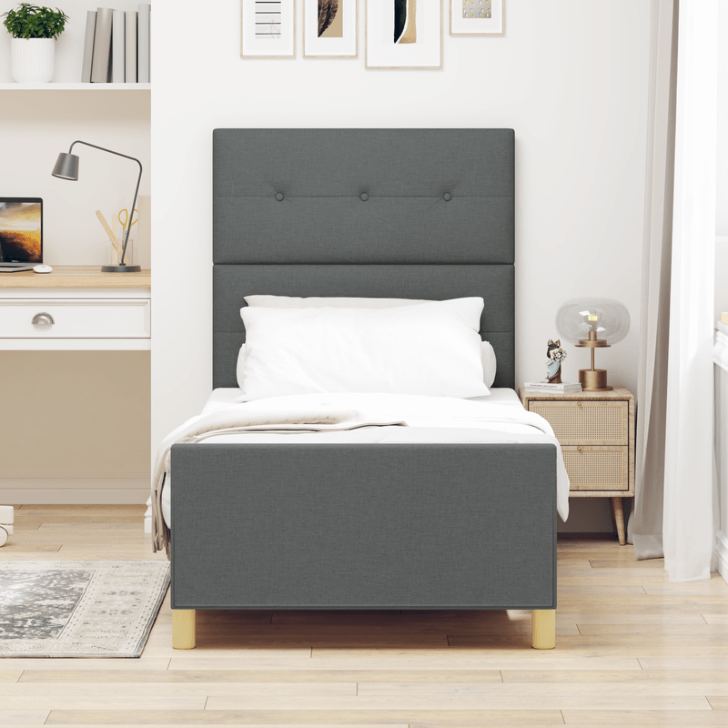 Casa si Gradina - Mobilier - Paturi si accesorii - Paturi - Cadru de pat, gri inchis, 100x200 cm, textil - Infinity.ro